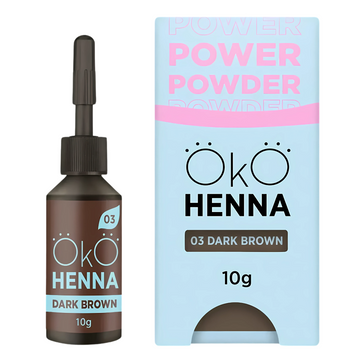 Хна для брів OKO Power Powder | 03 Dark brown (темно-коричнева) | 10 г  z011603 фото