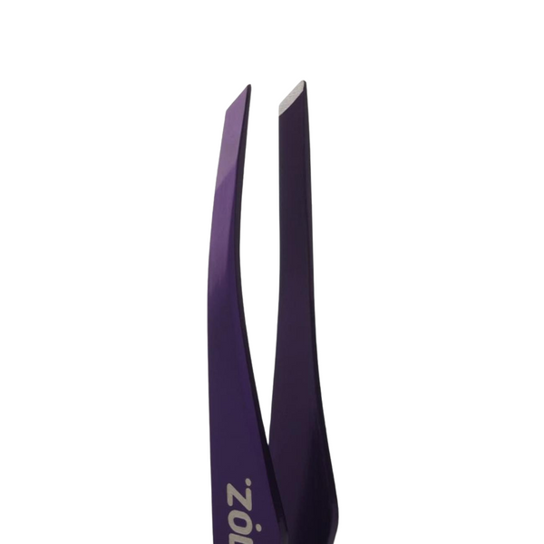 Пінцет ZOLA скошений професійний для брів | VIOLET (фіолетовий)  z0209154 фото