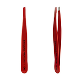 Пінцет для брів Staleks Pro скошений EXPERT 11/4r | Вузькі скошені кромки | Red z060122 фото