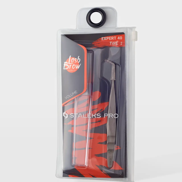 Пінцет професійний для нарощування вій STALEKS PRO EXPERT 40 TYPE 2 | (L-подібний пінцет з кутом 70&deg;) z060131 фото
