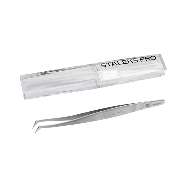 Пінцет професійний для нарощування вій STALEKS PRO EXPERT 40 TYPE 12 | (L-подібний пінцет з кутом 65&deg;) z060134 фото