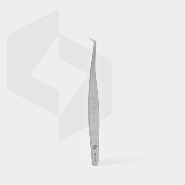 Пінцет професійний для нарощування вій STALEKS PRO EXPERT 40 TYPE 12 | (L-подібний пінцет з кутом 65&deg;) z060134 фото