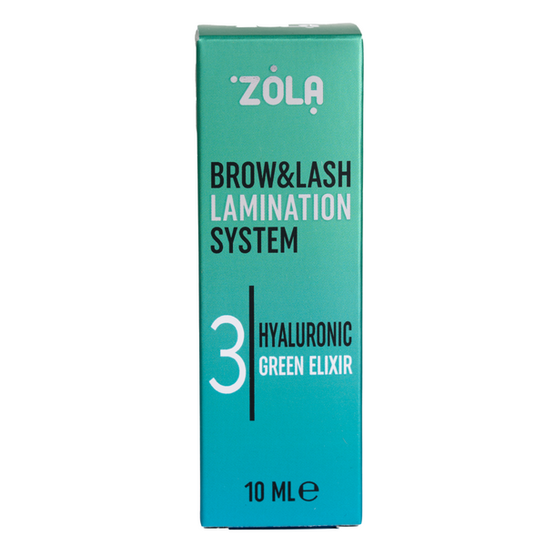 Складник №3 для ламінування вій і брів Zola Color Lab Step 03 Hyaluronic Green Elixir, 10 мл  z0209215 фото