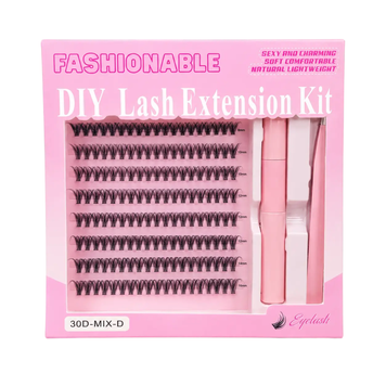 Набір для самостійного нарощування пучкових вій DIY Lash Extension Kit 30D (вії 8&ndash;16 мм + Bond & Seal + пінцет) z011166 фото