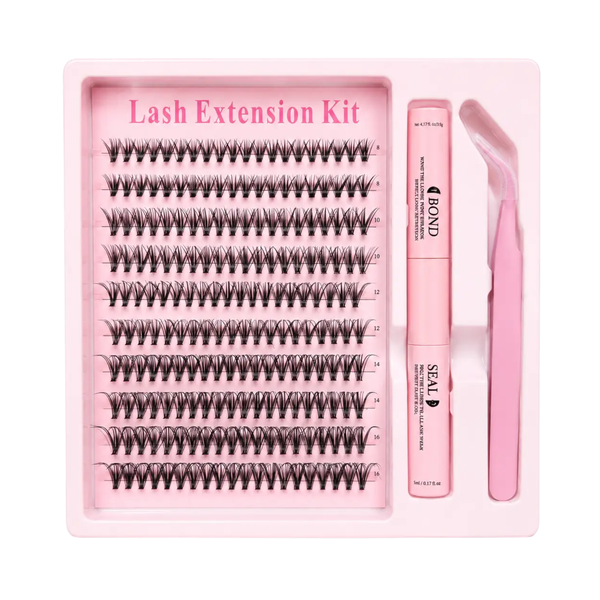 Набір для самостійного нарощування пучкових вій DIY Lash Extension Kit 30D (вії 8&ndash;16 мм + Bond & Seal + пінцет) z011166 фото