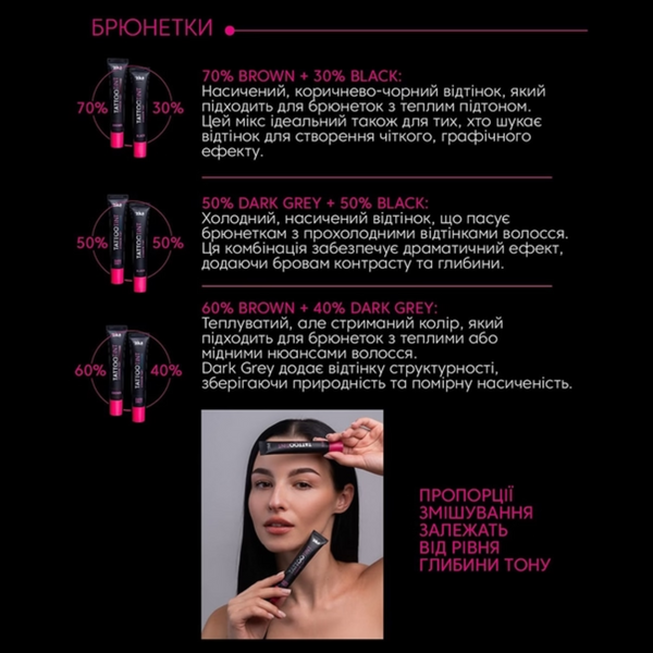Фарба для брів і вій ZOLA TATTOO TINT | Brown | Коричнева | 15 ml  z0209177 фото