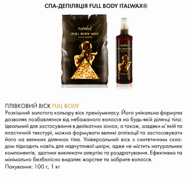 Віск для депіляції у гранулах Italwax Full Body Wax - Фул Боді, 100 г z021822 фото