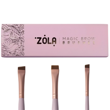 Набір пензлів для фарбування брів ZOLA MAGIC BROW BRUSHES | Рожевий z020969 фото