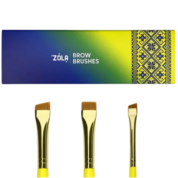 Набір пензлів для фарбування брів ZOLA BROW BRUSHES UKRAINIAN EDITION z020971 фото
